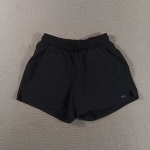 Alo Shorts Womens Small Black Alumini 3" Inseam Unlined Running Gym Athleisure